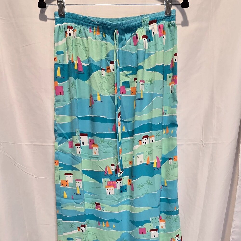 Vintage Popovitch Pencil Skirt, Boats, Lake Village, Size M